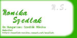 monika szedlak business card